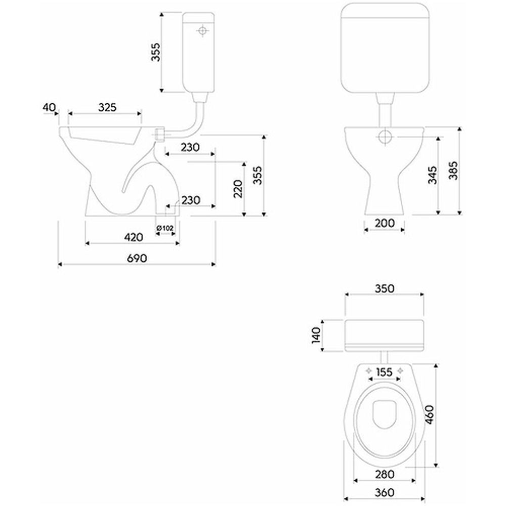 Vas wc cu evacuare verticala, alb, Idol, Kolo [2]