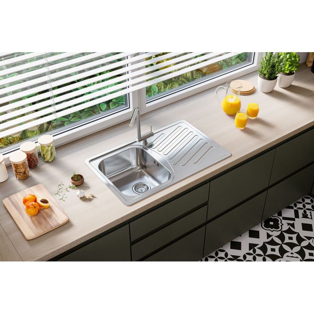 Chiuveta bucatarie inox satin cu picurator, reversibila, Alveus Elegant 30 [7]