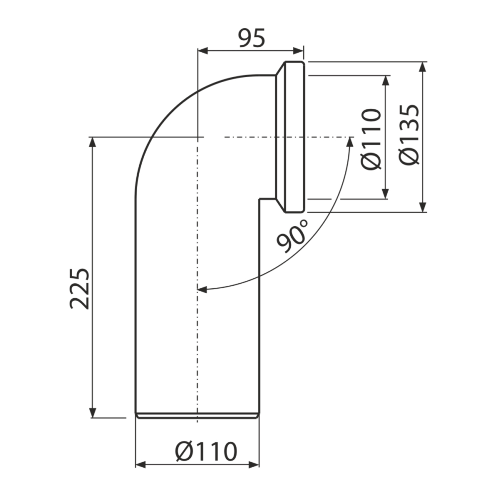 Cot racord wc 90º cu garnitura  Alcadrain [2]