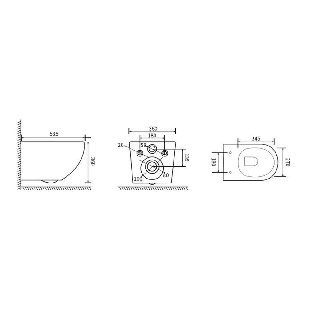 Vas wc suspendat rimless Fluminia Alfonzo cu capac quick release si soft close, gri mat [8]