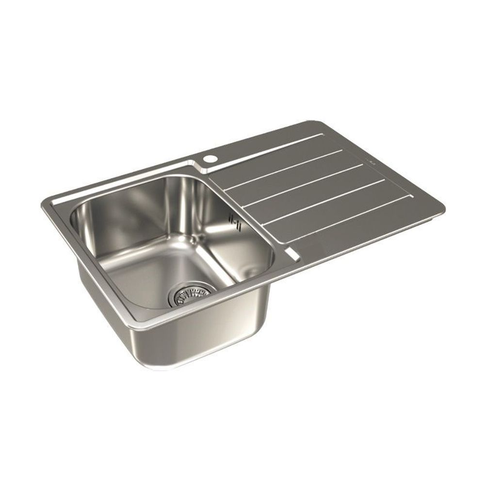 Chiuveta bucatarie inox satin cu picurator, stanga, Alveus Line Max 80 [3]
