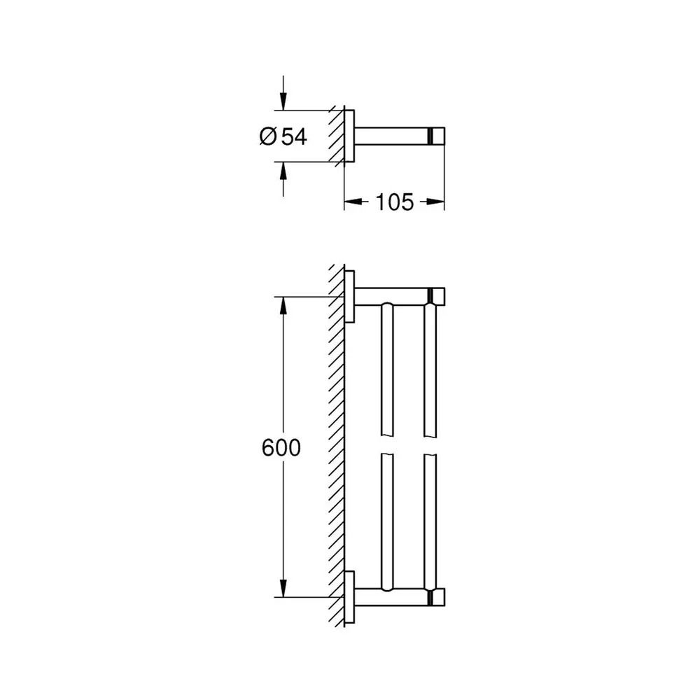 Suport prosop baie dublu Grohe Essentials 60 cm auriu periat Cool Sunrise [2]
