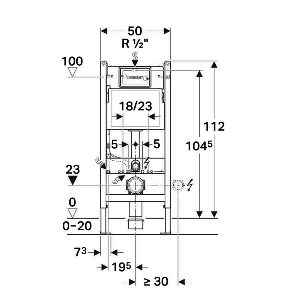 Set cada freestanding, lavoar cu ventil, vas wc rimless cu capac soft close, rezervor incastrat cu clapeta [6]