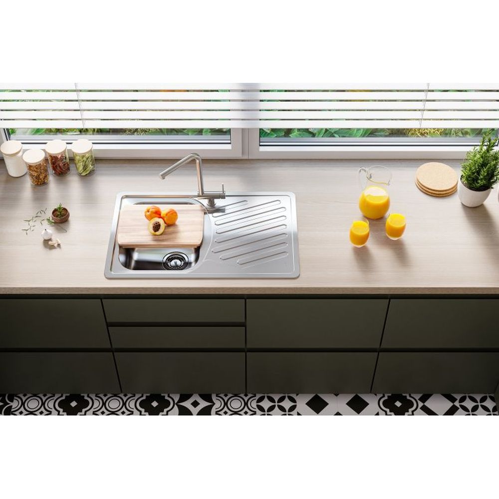 Chiuveta bucatarie inox satin cu picurator, reversibila, Alveus Elegant 30 [5]