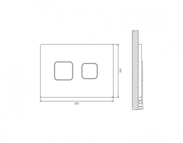 Clapeta de actionare pentru rezervor vas wc pneumatic, negru mat, Cersanit Accento Square [2]