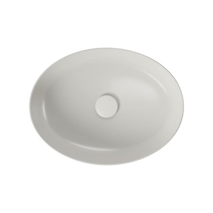 Lavoar pe blat gri mat 50 cm, oval, Cersanit Larga [2]