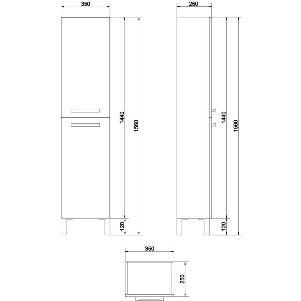 Dulap baie Cersanit Melar, 2 usi, 144 cm, alb, montat [2]