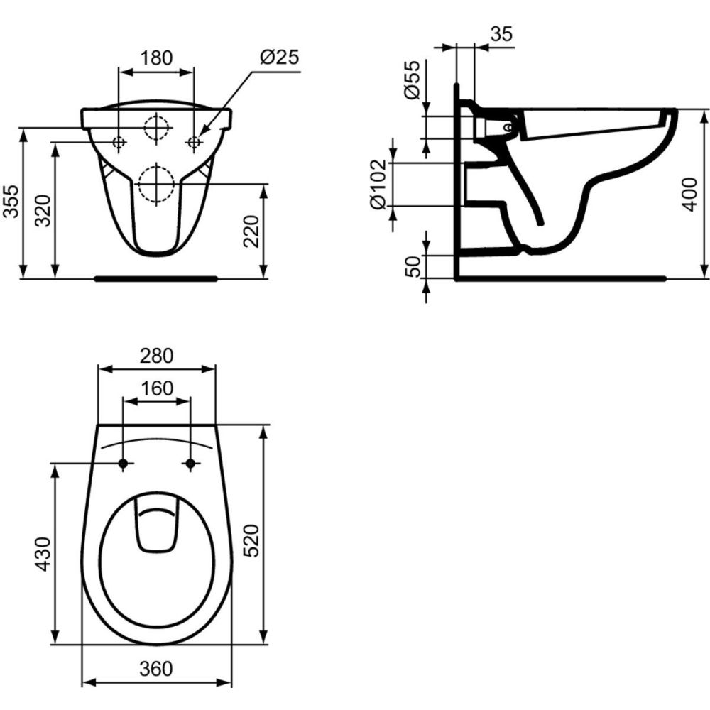 Vas wc suspendat Ideal Standard Eurovit alb cu capac inclus [6]