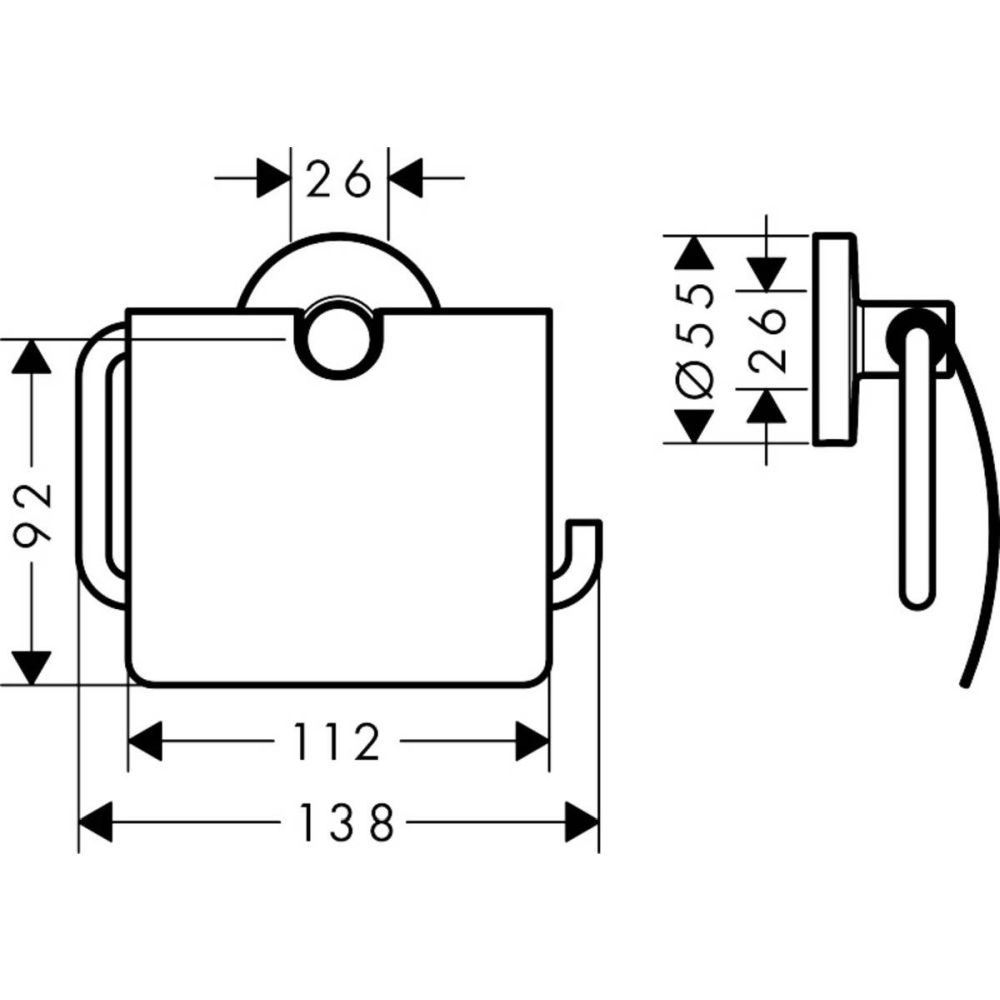 Suport hartie igienica culoare crom Hansgrohe, Logis Universal [2]