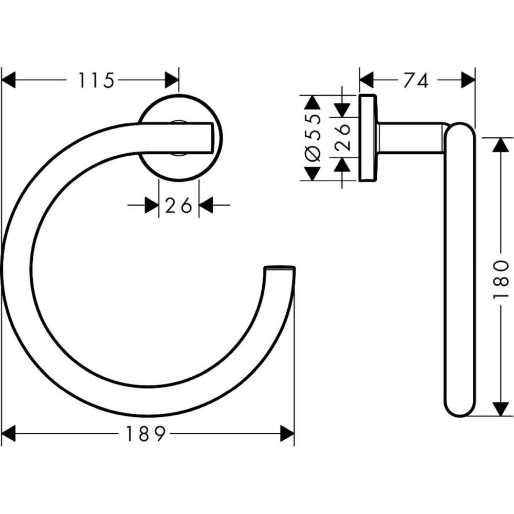 Suport prosop baie crom Hansgrohe, Logis Universal [2]