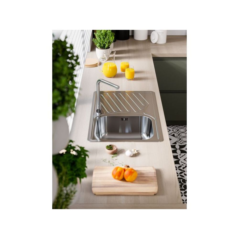 Chiuveta bucatarie inox satin cu picurator, reversibila, Alveus Elegant 30 [6]