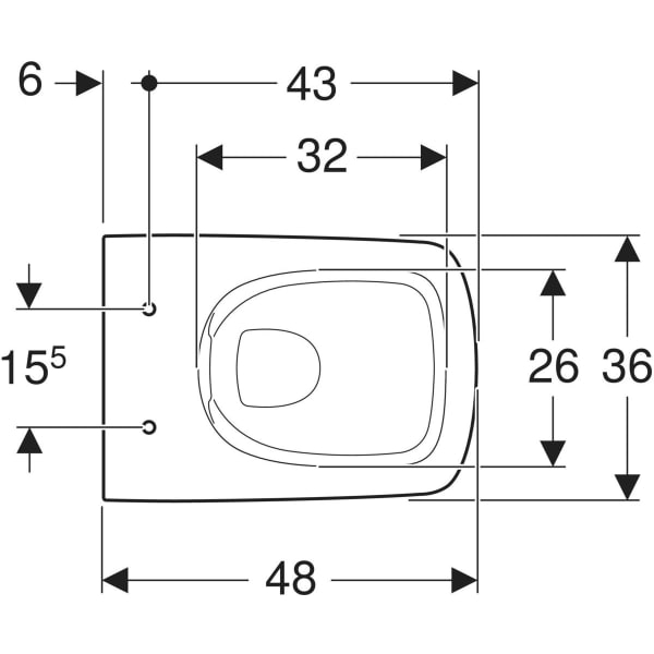 Vas wc suspendat rimless alb, dreptunghiular, Geberit Selnova Compact [2]