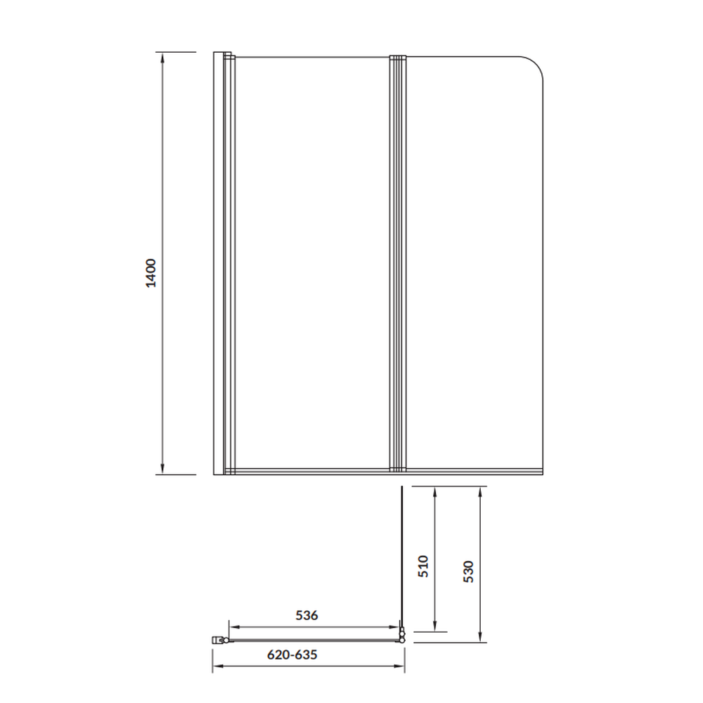 Paravan cada sticla securizata, dublu, profil crom, 115x140 cm, Cersanit Easy New [2]