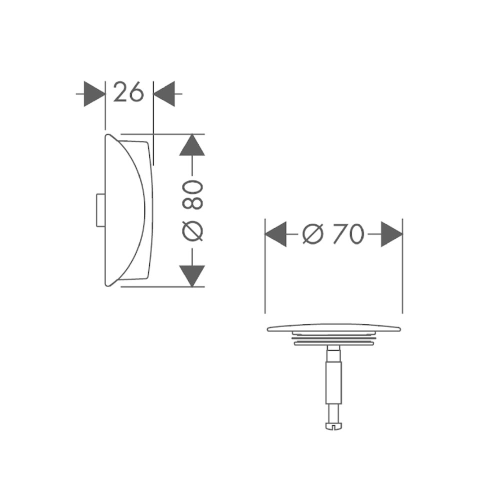 Capac ventil cada si maner rotire preaplin Hansgrohe Flexaplus crom lucios [2]