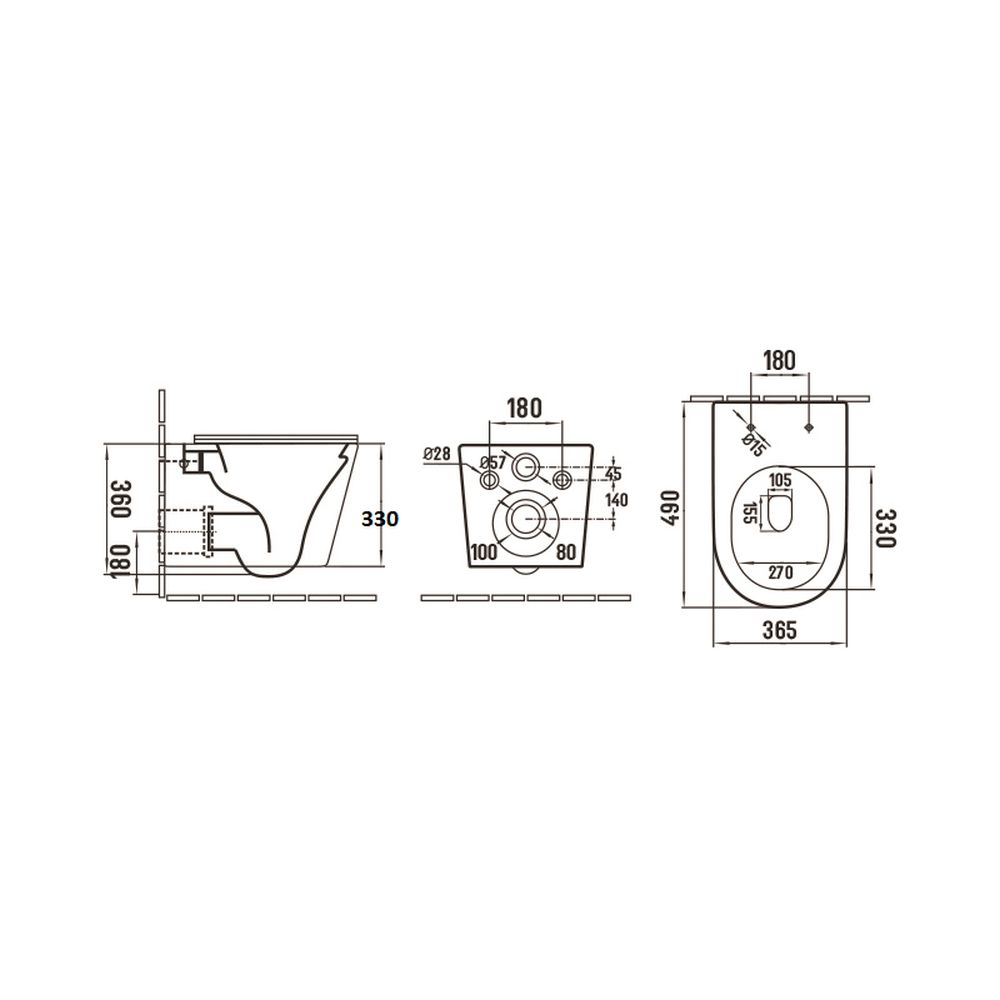 Vas wc suspendat rimless cu capac quick release si soft close, alb, Fluminia Clementina [7]