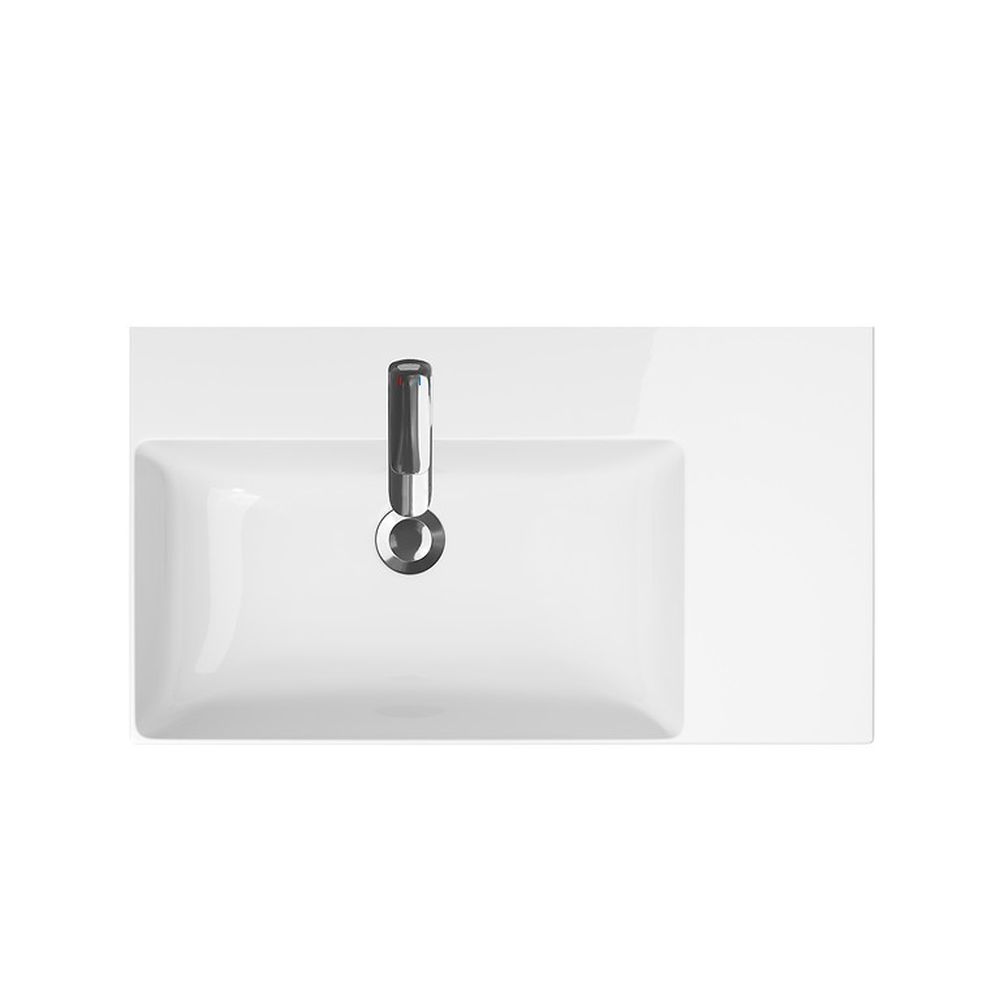 Lavoar suspendat alb 80 cm, dreptunghiular, dreapta, Cersanit Inverto [2]