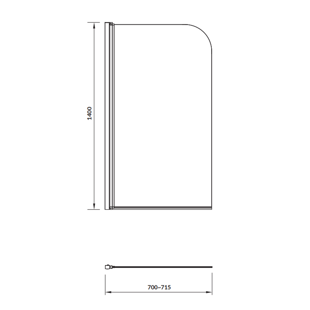 Paravan cada sticla securizata, simplu, profil crom, 70x140 cm, Cersanit Easy New [2]