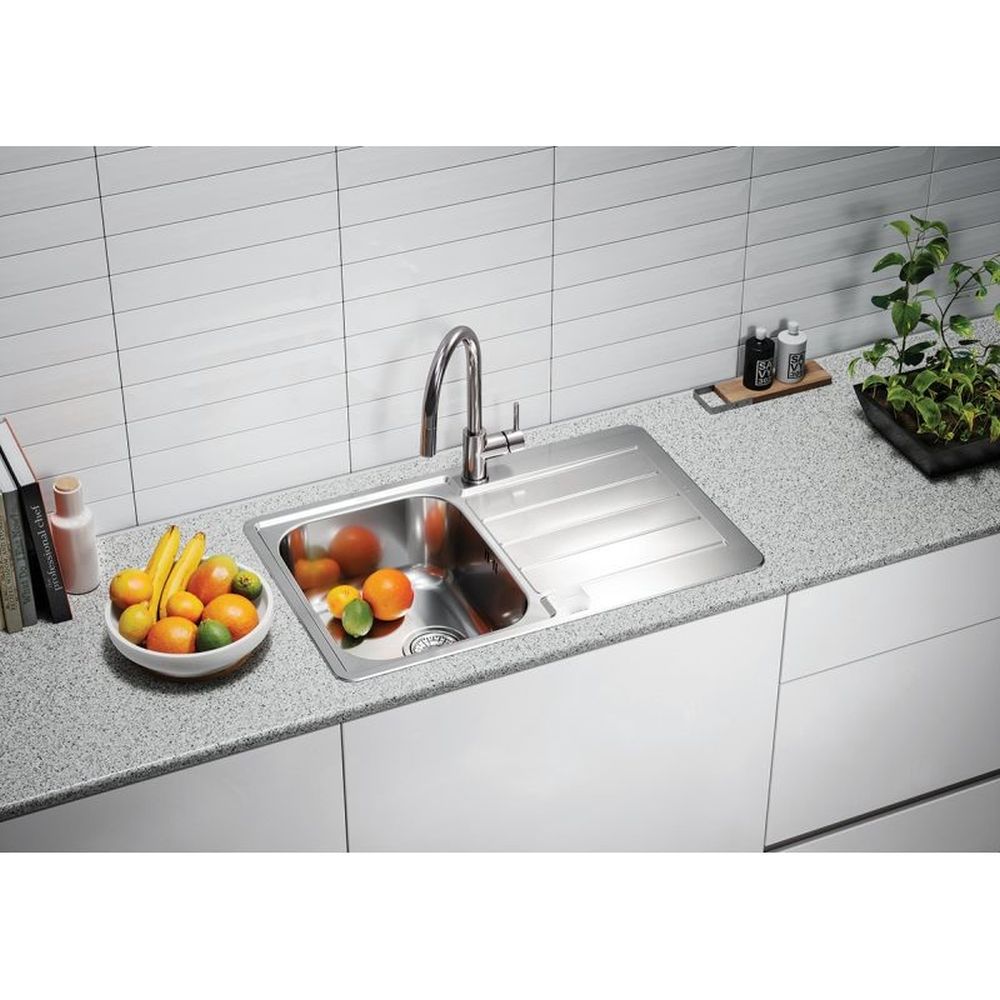 Chiuveta bucatarie inox satin cu picurator, stanga, Alveus Line Max 80 [2]