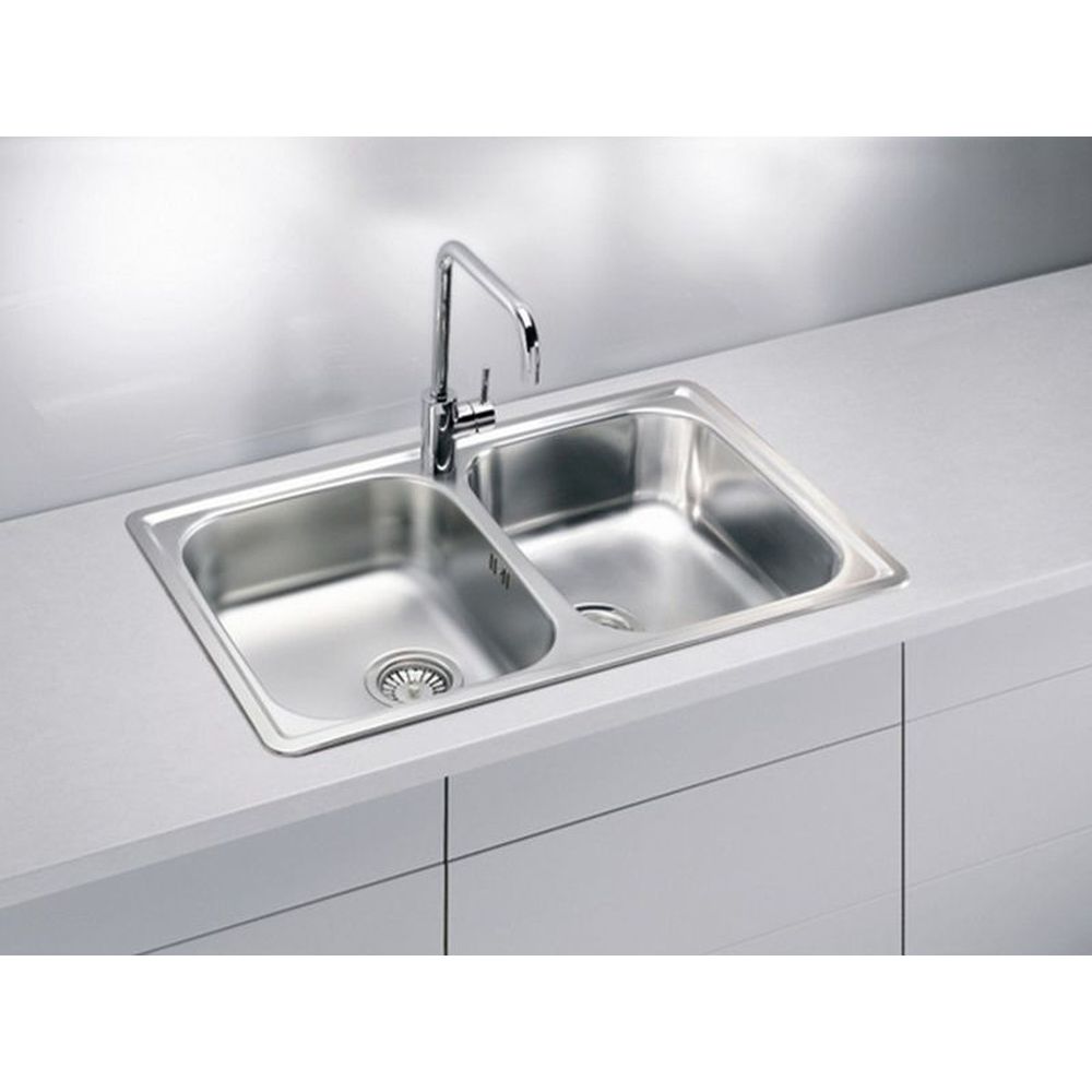 Chiuveta bucatarie inox doua cuve, satin, reversibila Alveus Line 90 [2]