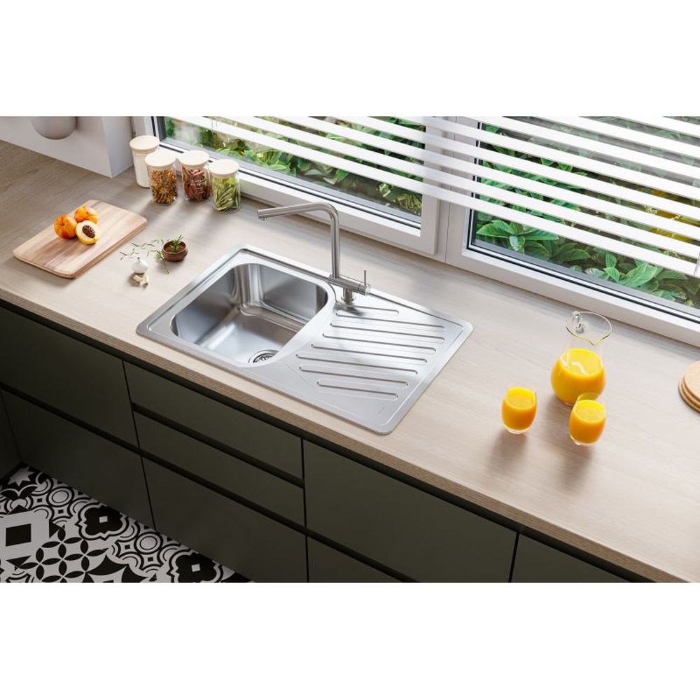 Chiuveta bucatarie inox satin cu picurator, reversibila, Alveus Elegant 30 [3]