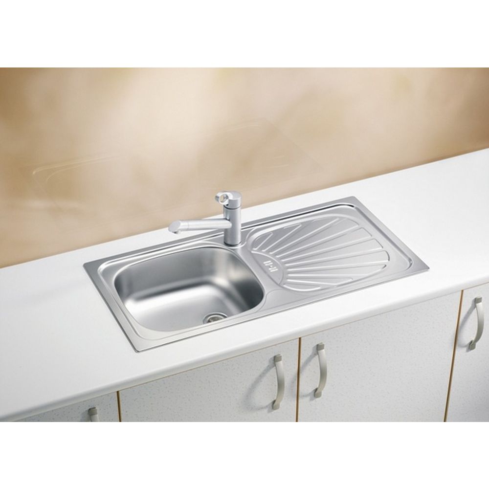 Chiuveta bucatarie inox leinen cu picurator, stanga, Alveus Basic 80 [2]