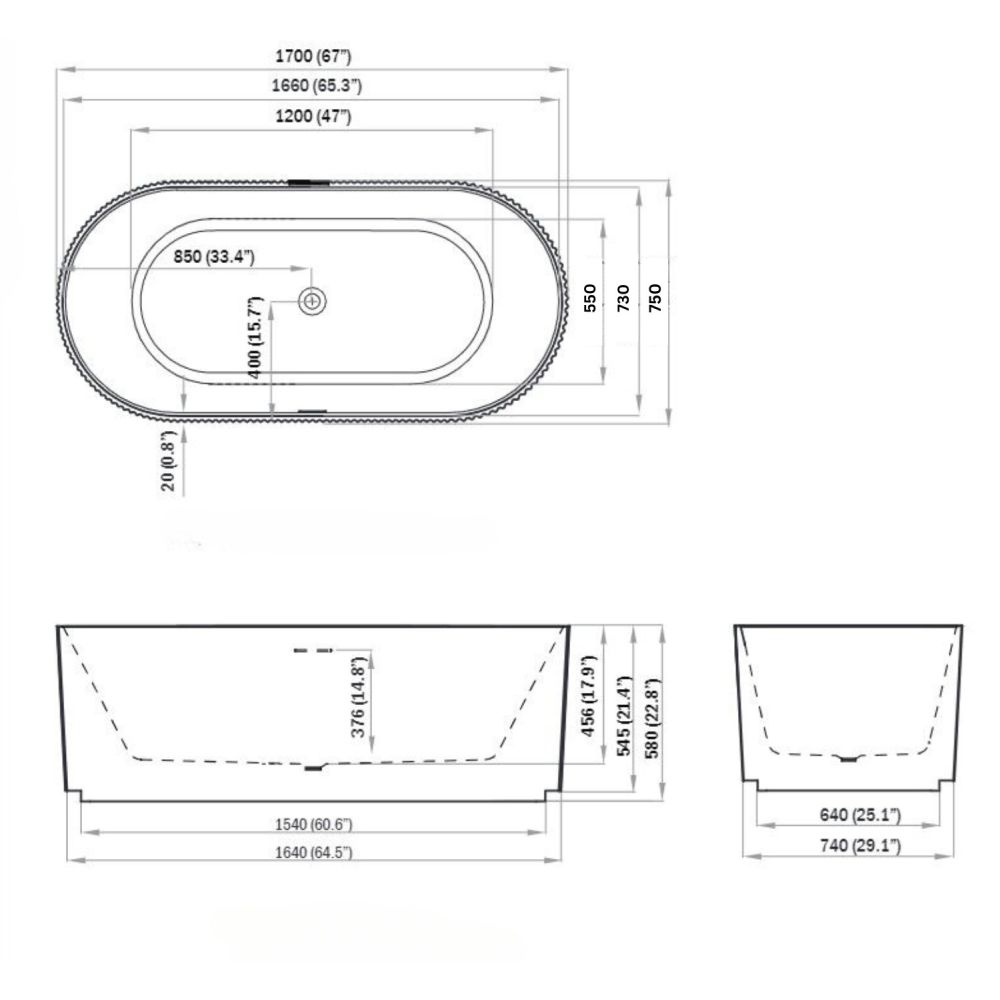 Set cada freestanding ovala 3D, vas wc rimless cu capac soft close, rezervor incastrat si clapeta neagra [2]