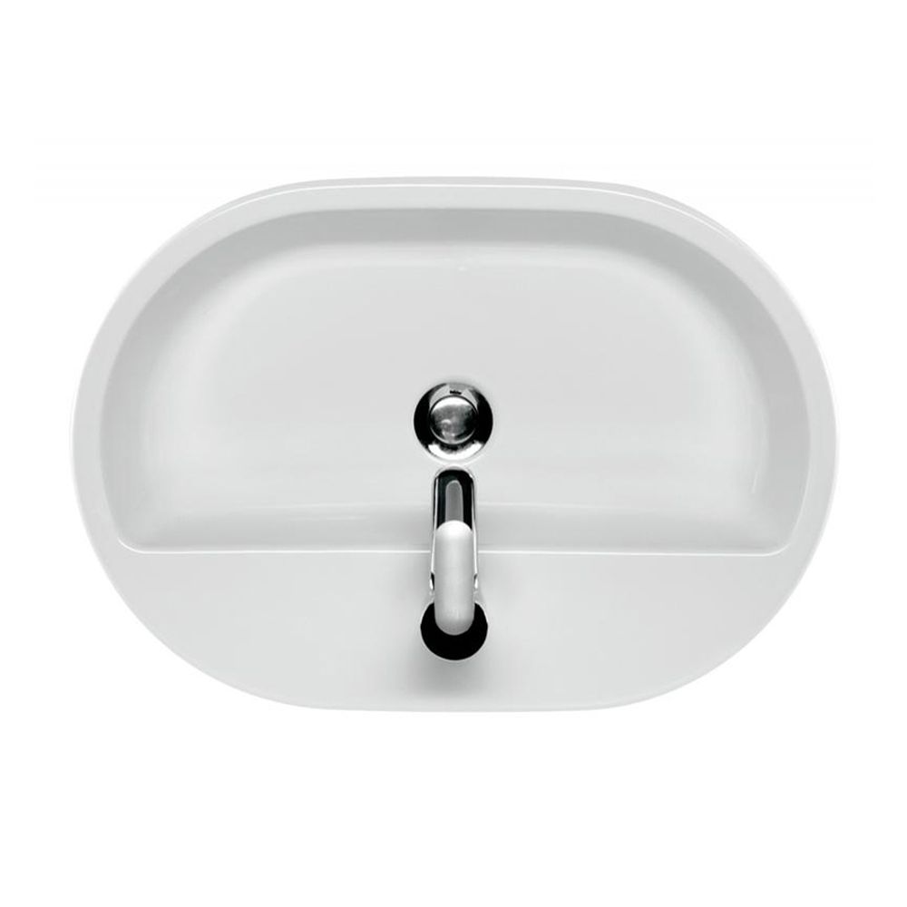 Lavoar pe blat alb lucios 60 cm, oval, Cersanit Caspia [2]