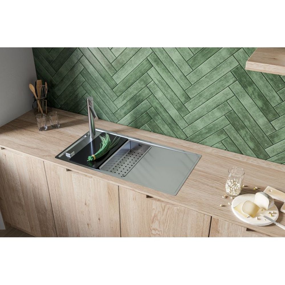 Chiuveta bucatarie inox satin cu picurator Alveus Stricto 20 [6]