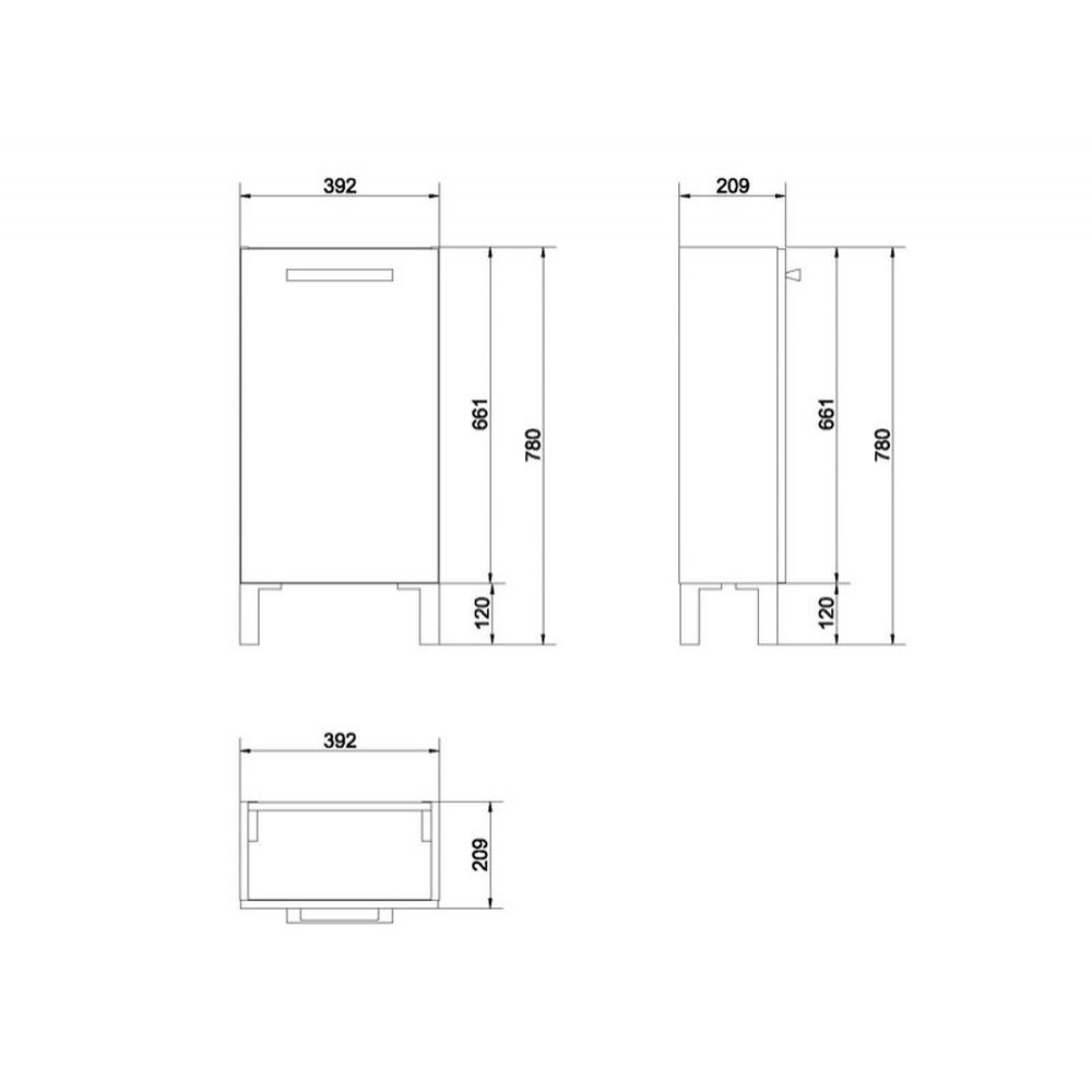 Set mobilier baie suspendat cu o usa si lavoar inclus Cersanit, alb [3]