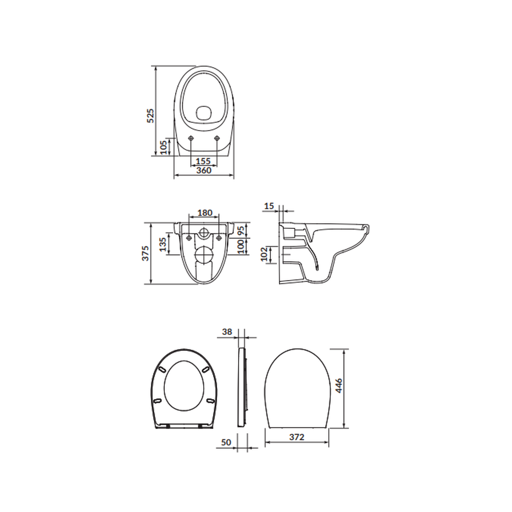 Vas wc suspendat Cersanit Cersania SimpleOn, cu capac soft close inclus, alb [4]