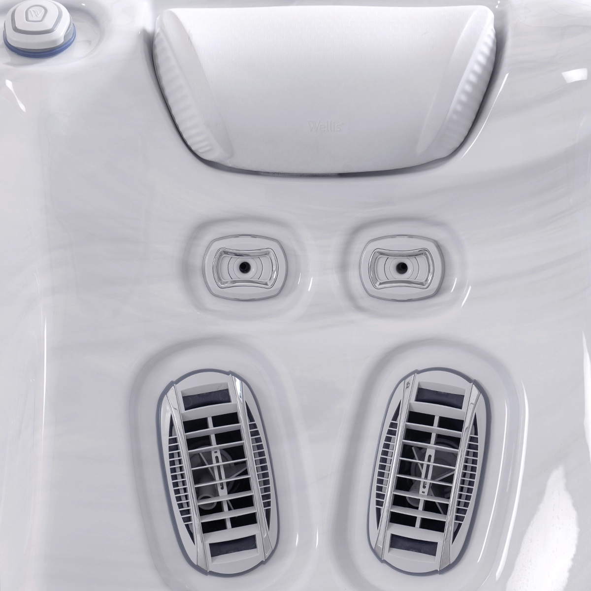 Minipiscina jacuzzi 6 persoane, alb-lucios, 43 jeturi, WiFi, sistem audio, In-Line WIS, Gecko IN.YE-3, scara SMART-IN STEP PEAKLIFE Wellis Atlas Life Premium Plus [7]