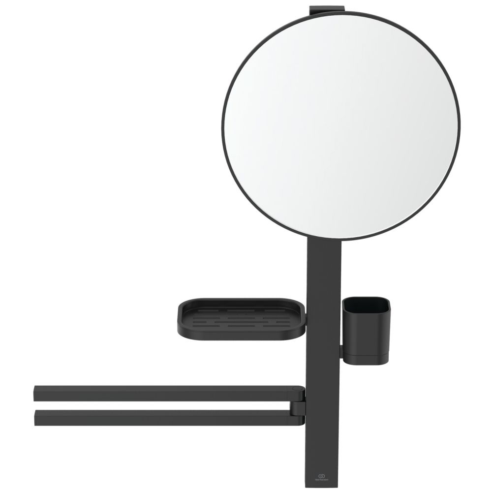 Set accesorii baie pentru lavoar Ideal Standard Alu+ negru mat 70 cm, oglinda fixa [2]