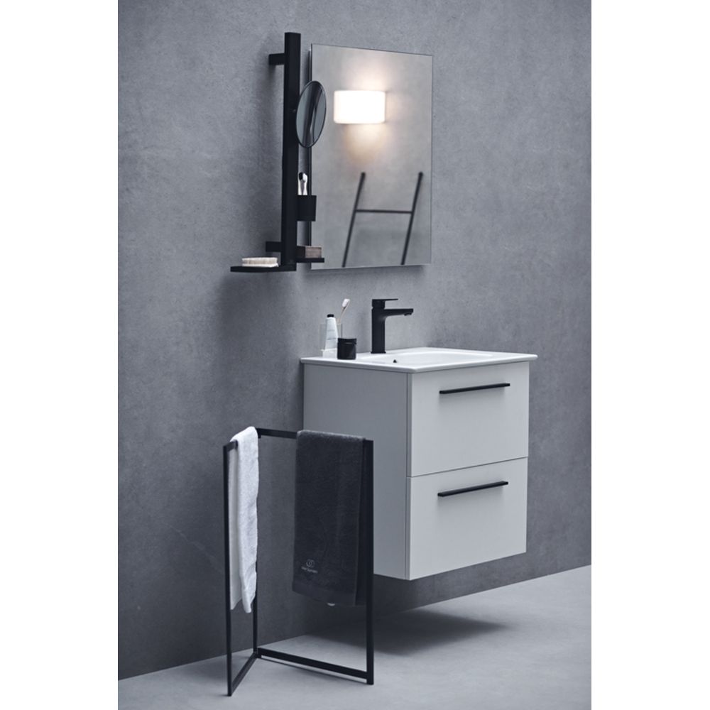 Set accesorii baie pentru lavoar Ideal Standard Alu+ negru mat 70 cm, oglinda mobila [3]