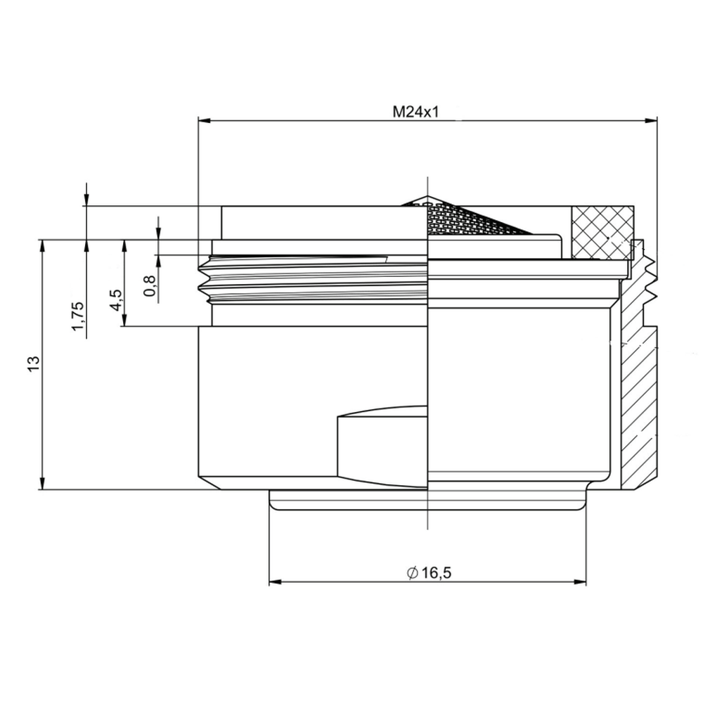 Aerator de apa M24 Deante, debit redus la 3 l/min, crom [2]