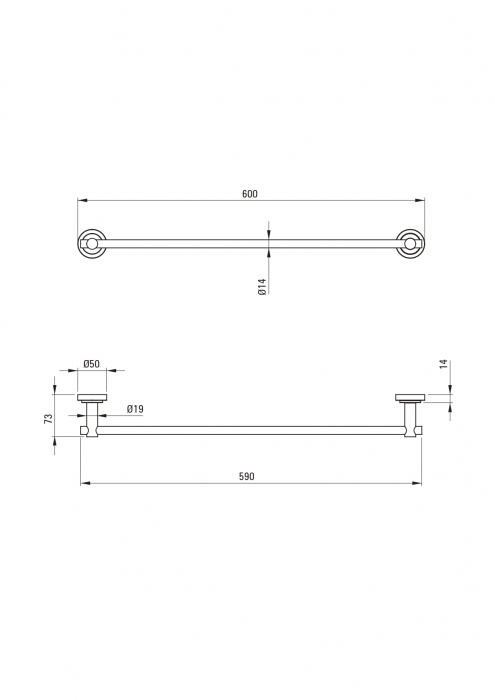 Suport prosoape baie, alama, 600 x 50 x 73 mm, Deante Temisto [4]