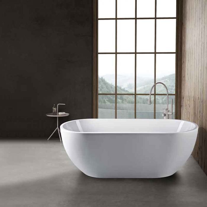 Cada freestanding 180 cm cu instalatie completa, alb lucios, Florida Aura