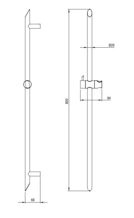 Bara de dus 80 cm, culoare auriu periat, Deante Silia [2]