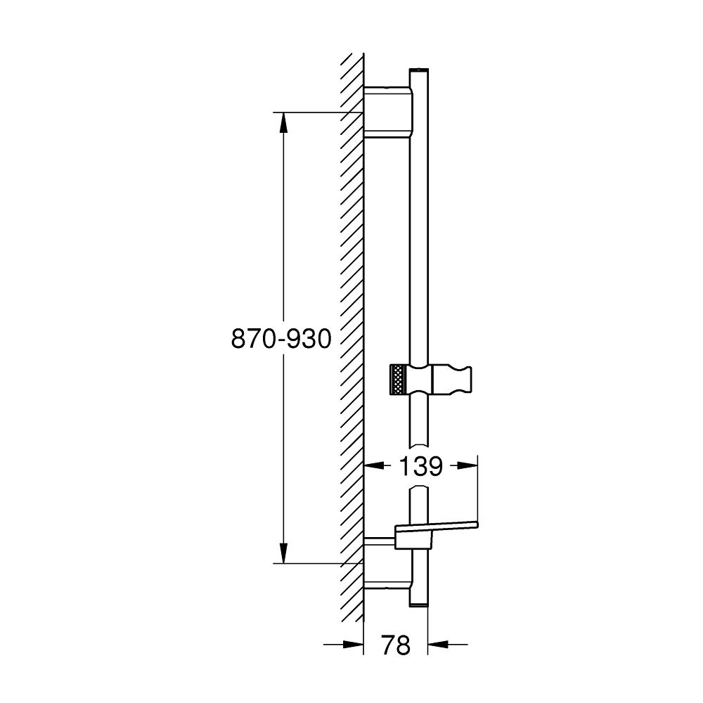 Bara de dus 90 cm Grohe Rainshower Smartactive auriu lucios Cool Sunrise [3]