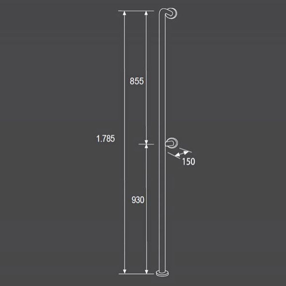 Bara suport ajutatoare perete-pardoseala, 180 cm, alb, Thermomat [2]