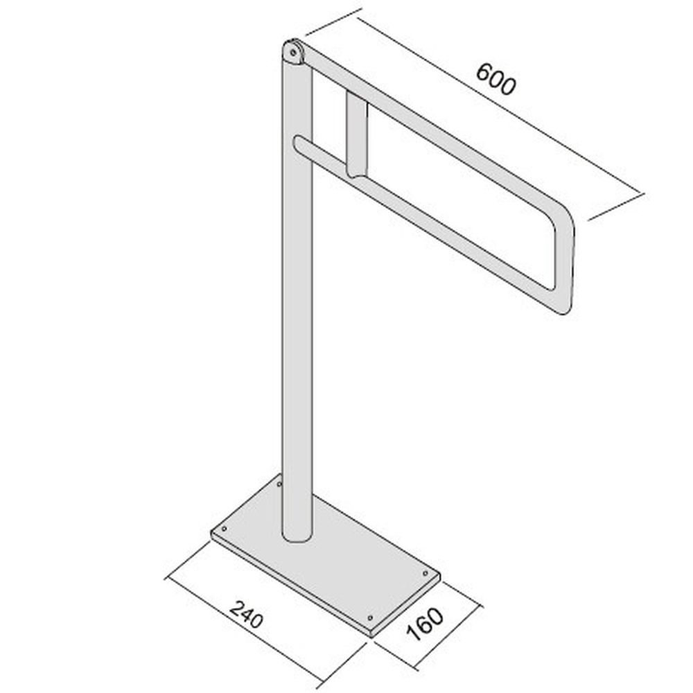 Bara suport ajutatoare stativa Cersanit Etiuda, 60 cm, crom [2]