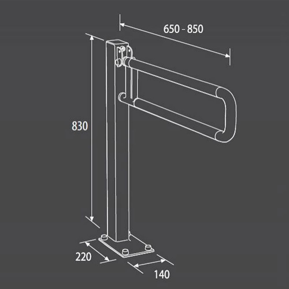 Bara suport ajutatoare stativa rabatabila, 85 cm, alb, Thermomat [2]
