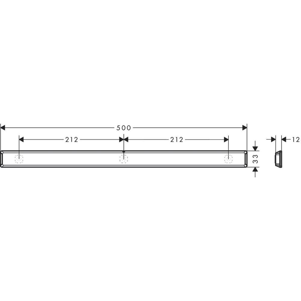 Bara suport 50 cm, negru mat, Hansgrohe WallStoris [3]