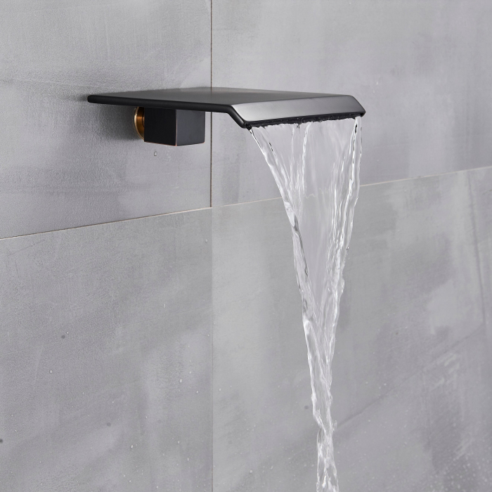Bateria lavoar incastrata in perete, negru mat, curgere tip cascada, Schick [2]