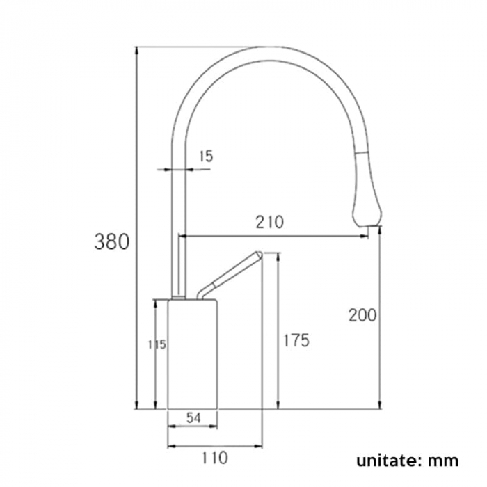 Baterie lavoar inalta, auriu nichelat, cu pipa pivotanta 360 de grade [10]