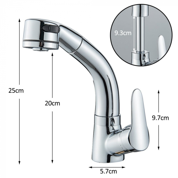 Baterie baie argintie cu pipa retractabila [10]