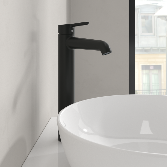 Baterie baie pentru lavoar cu ventil click-clack, negru mat, Villeroy&Boch Skyla 250 [2]