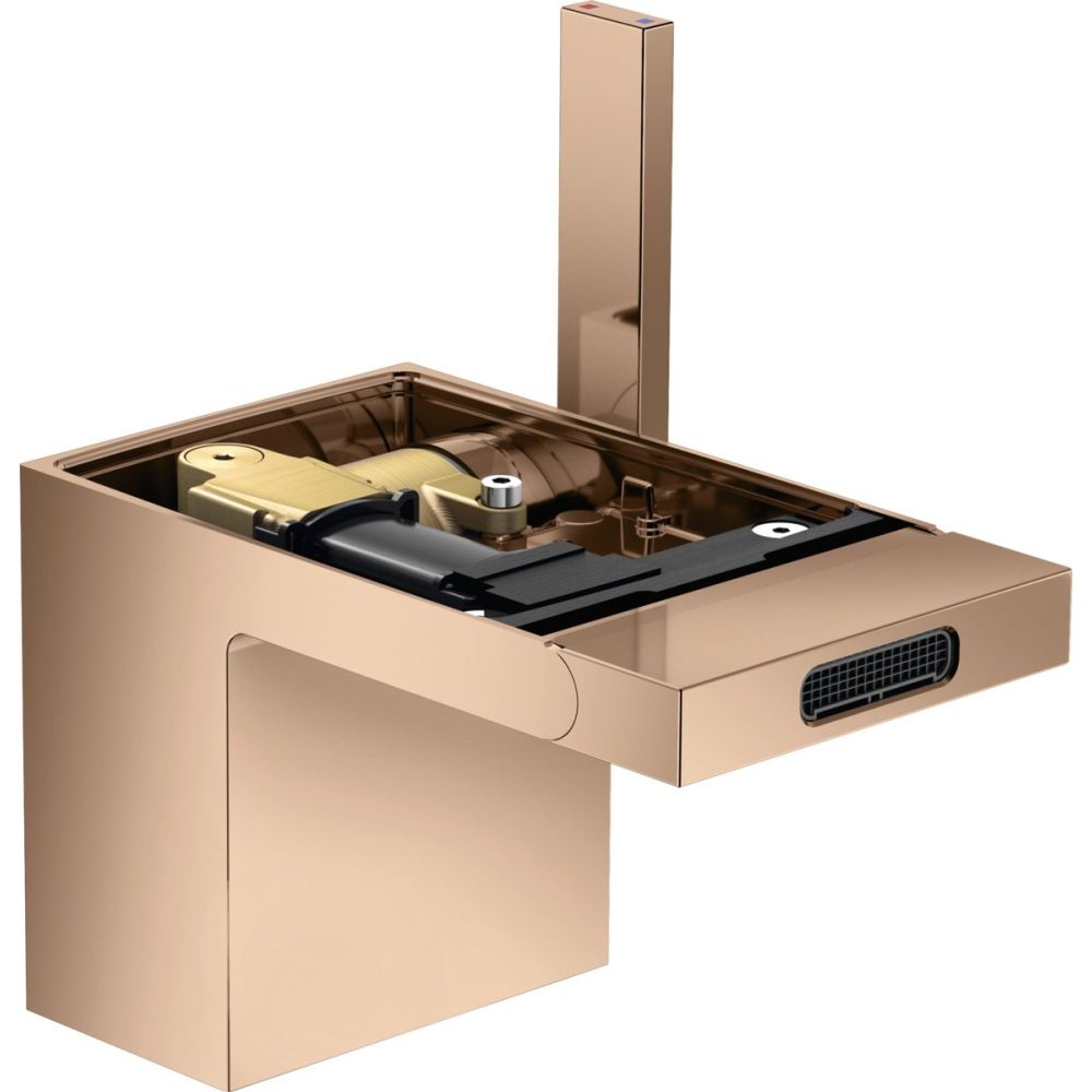 Baterie bideu red gold lucios cu ventil click-clack inclus Hansgrohe Axor MyEdition