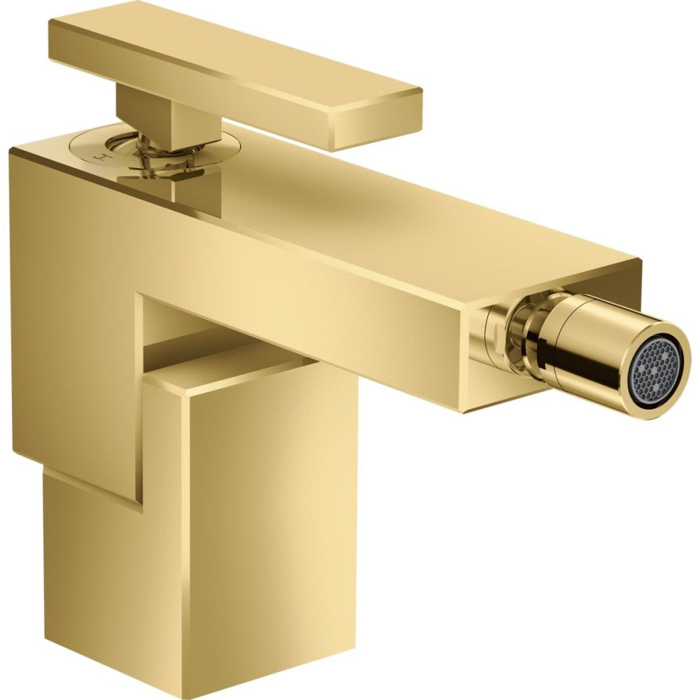 Baterie bideu auriu lucios cu ventil click-clack inclus Hansgrohe Axor Edge