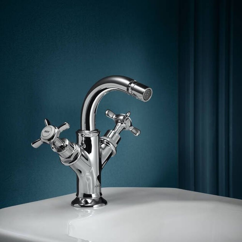 Baterie bideu crom lucios, dubla comanda, ventil pop-up inclus, Hansgrohe Axor Montreux [2]