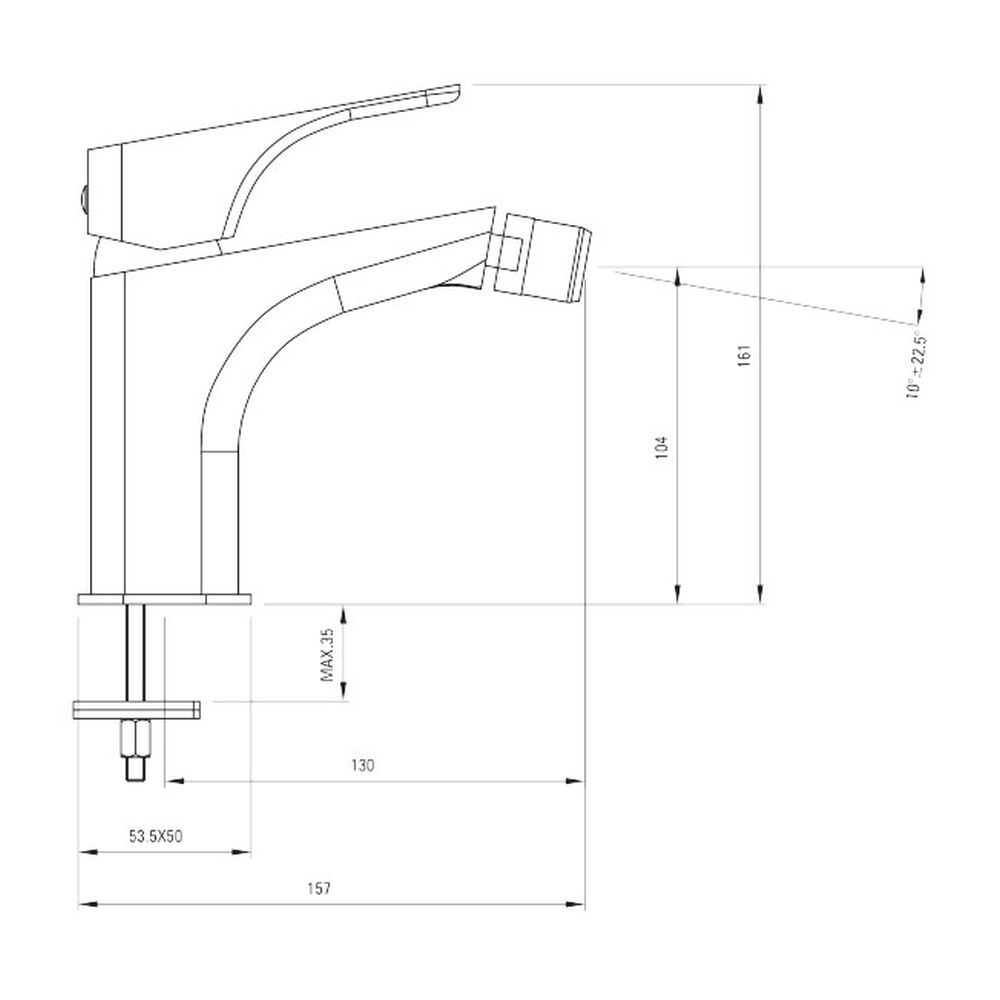 Baterie bideu culoare neagra Deante cu ventil inclus, Hiacynt [2]
